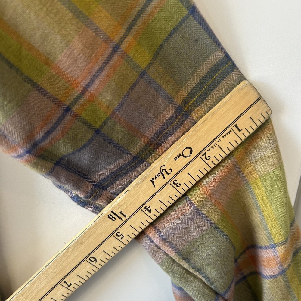 Toad&Co Mens Small Green Purple Plaid Flannel Button Down Shirt Long Sleeve - Picture 6 of 12